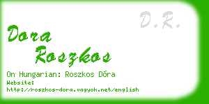 dora roszkos business card